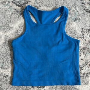 Lululemon Ebb to Street Cropped Racerback Tank Top in Poolside